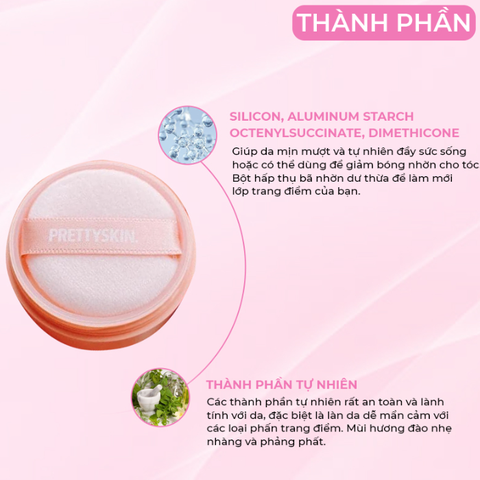 [Chính Hãng] Phấn Phủ Kiềm Dầu PrettySkin Good Bye Sebum Finish Powder Hàn Quốc 5g