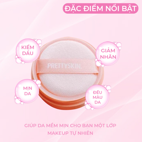 [Chính Hãng] Phấn Phủ Kiềm Dầu PrettySkin Good Bye Sebum Finish Powder Hàn Quốc 5g