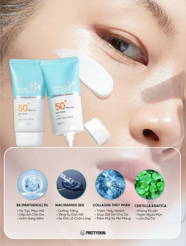 [Chính Hãng] Kem Chống Nắng HYDRA B5 SUN CREAM PRETTYSKIN Phục Hồi, Dưỡng Trắng SPF50+ PA++++ Hàn Quốc 70ml