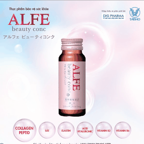 Collagen uống ALFE Beauty Conc hỗ trợ tăng đàn hồi da, giúp da sáng đẹp Hộp 10 chai x 50ml