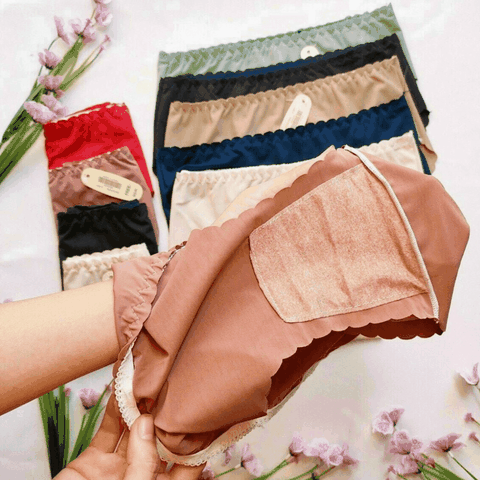 [Mã S06] Combo 10 quần lót nữ thun lạnh mềm mại viền lượn sóng freesize dưới 55kg (Giao màu ngẫu nhiên)