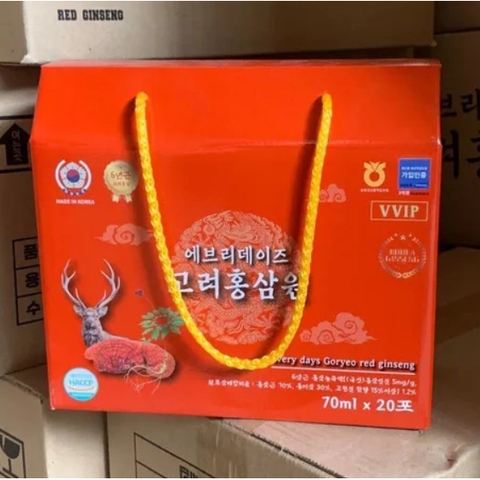 Nước Hồng Sâm Linh Chi Nhung Hươu 70ml x 20 Gói Hàn Quốc (Hộp)