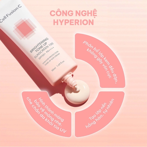 Kem Chống Nắng Nâng Tone Mịn Lì Kiềm Dầu Cell Fusion C Brightening Tone Up Sunscreen 100 SPF50+ PA ++++