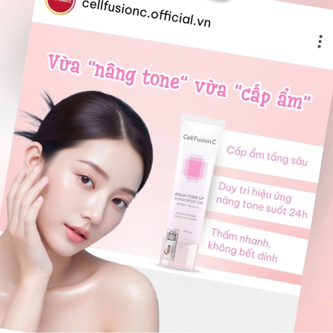 Kem Chống Nắng Nâng Tone Mịn Lì Kiềm Dầu Cell Fusion C Brightening Tone Up Sunscreen 100 SPF50+ PA ++++