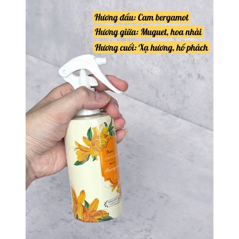 Nước hoa quần áo Duree Balle 230ml, hương hoa mộc lan và xạ hương