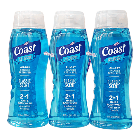 Sữa Tắm Gội 2 Trong 1 Coast Classic Hair & Body Wash Classic Scent 532ml - Làm Sạch Cơ Thể, Ngăn Mùi Hiệu Quả