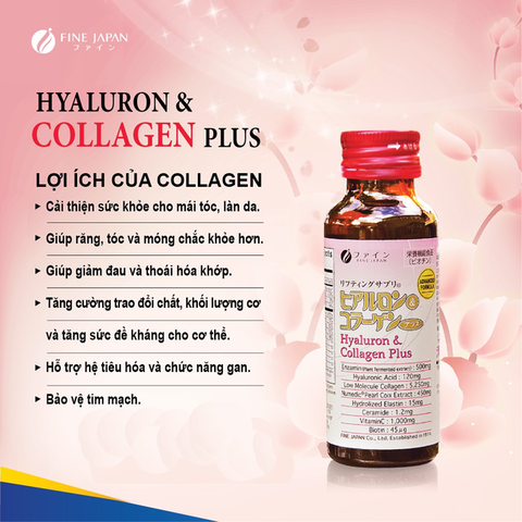 Collagen Nước Nhật Bản Bổ Sung Vitamin C Dưỡng Ẩm - Fine Japan Hyaluron Collagen Plus Hộp 10 Chai x 50ml