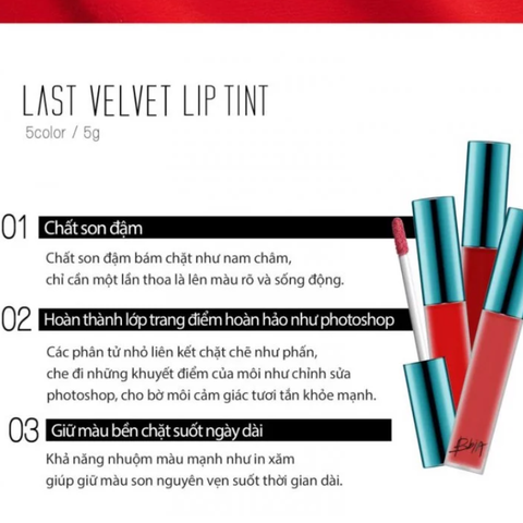 Son Kem Lì Bbia Last Velvet Lip Tint 5g