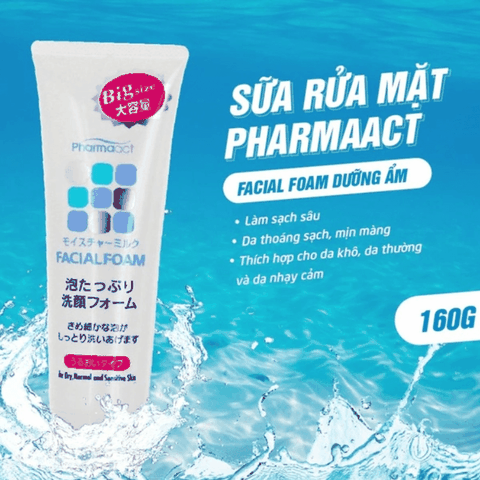 Sữa Rửa Mặt Dưỡng Ẩm Pharmaact Facial Foam Nhật Bản 160g