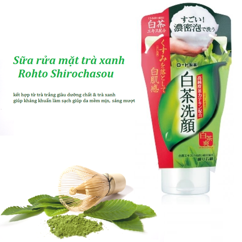 Sữa Rửa Mặt Trà Xanh Rohto Shirochasou Nhật Bản 120g