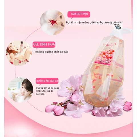 Sữa Tắm Avatar Hương Nước Hoa Thơm Mịn Da Jojoba Bông Hoa Jojoba Shower Gel Nhật Bản