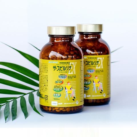 Set 2 lọ tảo vàng cao cấp Spirulina EX nội địa Nhật Bản 1000 viên