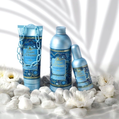 Combo Sữa Tắm Hương Nước Hoa Cao Cấp Tesori d'Oriente Tinh Chất Tảo Biển (Chai 500ml - Tuýp 250ml)