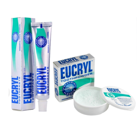 Combo BỘT + KEM đánh tẩy trắng răng Eucryl Anh Quốc