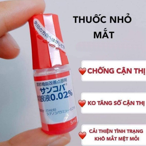 Nhỏ Mắt Chống Cận Thị Sancoba 0.02% 5ml Nội Địa Nhật Bản