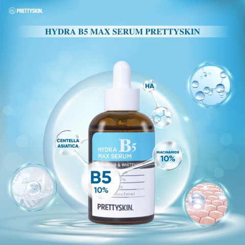 Bộ Đôi Dưỡng Ẩm Trắng Da Phục Hồi Thần Thánh HYDRA B5 PRETTYSKIN - Siêu Phẩm Serum + Kem Dưỡng