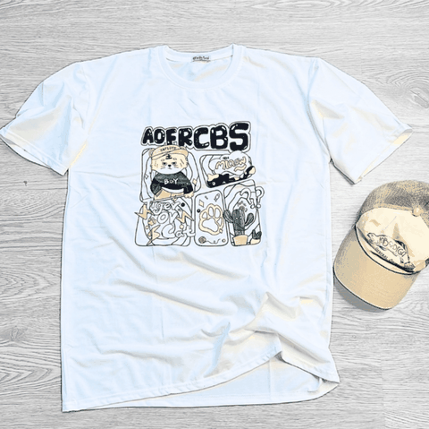 MS001 - MS006 Áo Thun Unisex Nam Nữ, Áo Thun Form Rộng Thời Trang In Hình Dễ Thương Freesize