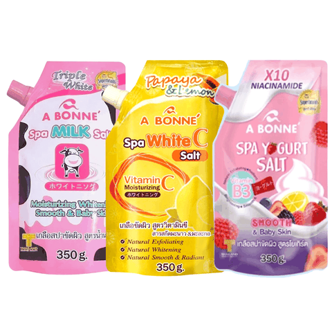 Combo 3 Gói Muối Tăm Sữa Bò A Bonne - Tẩy Tế Bào Chết Body Và Da Mặt ( Hương Yogurt - Sữa Tươi - Vitamin C)