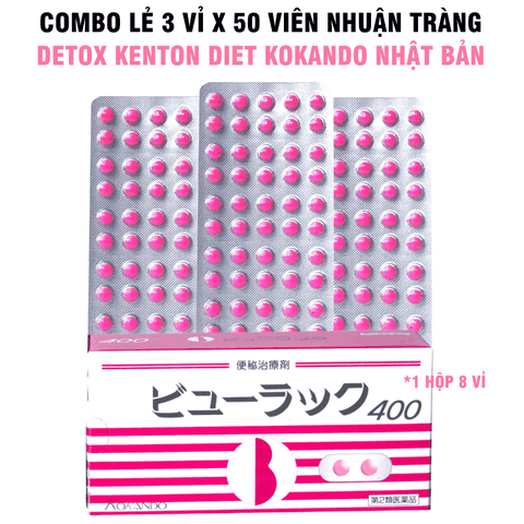 Combo 3 Vỉ Viên Uống Nhuận Tràng Detox Kenton Diet Kokando Nhật Bản