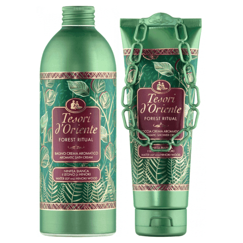 Combo Sữa Tắm Hương Nước Hoa Cao Cấp Tesori d'Oriente Gỗ Thông Hinoki (Chai 500ml - Tuýp 250ml)