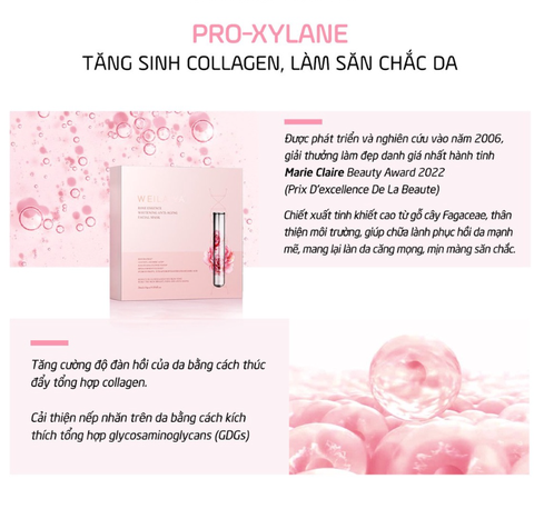 Lẻ 1 miếng mặt nạ dưỡng trắng da, chống lão hóa, dưỡng ẩm Weilaiya tinh chất hoa hồng, cỏ phục sinh 28ml