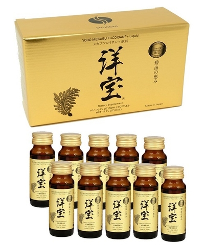 Yoho Mekabu Fucoidan Dạng Nước Hỗ Trợ Điều Trị Ung Thư Nhật Bản Hộp 10 Chai x 50ml - Nội Địa Nhật Bản