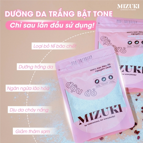 Bột Đậu Đỏ Nguyên Chất Mizuki Tẩy Tế Bào Chết, Dưỡng Trắng Da, Se Khít Lỗ Chân Lông