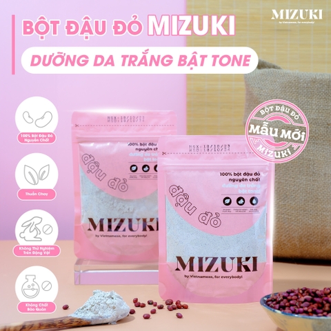Combo 2 Túi Bột Đậu Đỏ Nguyên Chất Mizuki Tẩy Tế Bào Chết, Dưỡng Trắng Da, Se Khít Lỗ Chân Lông