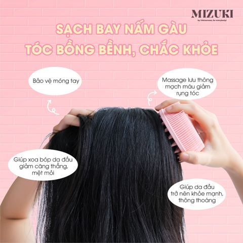 Lược Gội Đầu Massage Da Đầu Thư Giãn 2in1 Mizuki (Màu Ngẫu Nhiên)