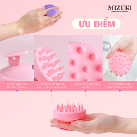 Lược Gội Đầu Massage Da Đầu Thư Giãn 2in1 Mizuki (Màu Ngẫu Nhiên)
