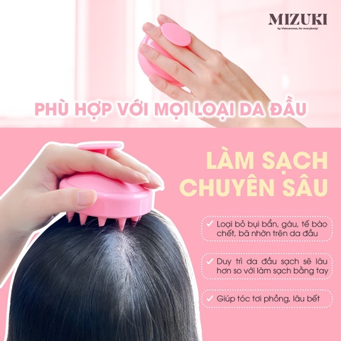 Lược Gội Đầu Massage Da Đầu Thư Giãn 2in1 Mizuki (Màu Ngẫu Nhiên)