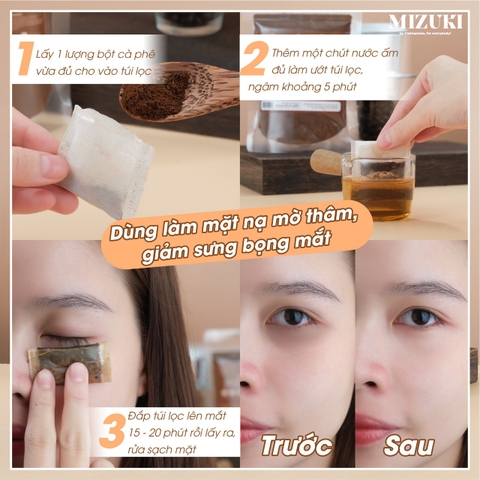 Bột Cà Phê Nguyên Chất MIZUKI dưỡng sáng da, mờ thâm, tẩy tế bào chết, chống lão hóa