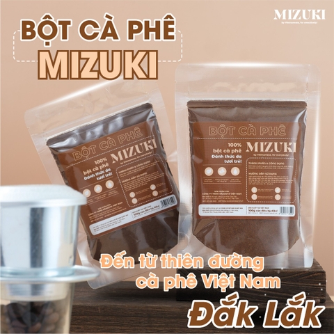 Bột Cà Phê Nguyên Chất MIZUKI dưỡng sáng da, mờ thâm, tẩy tế bào chết, chống lão hóa