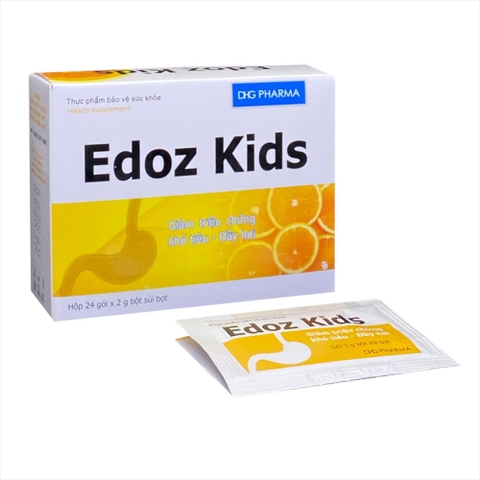 EDOZ KIDS giảm triệu chứng đầy hơi khó tiêu hộp 24 gói