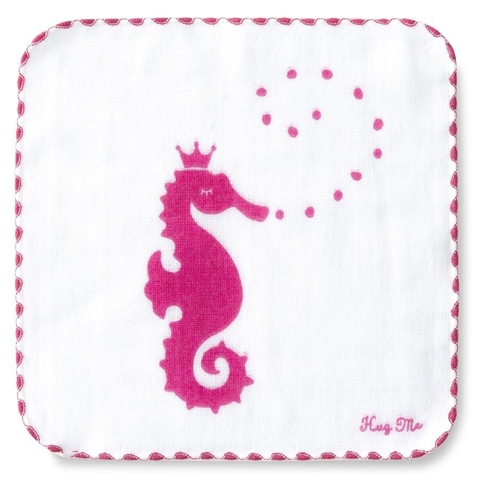 Khăn gạt lau mặt họa tiết chú cá ngựa cho bé hiệu Orunet 100% cotton - Imabari Towel - MÃ HW0818