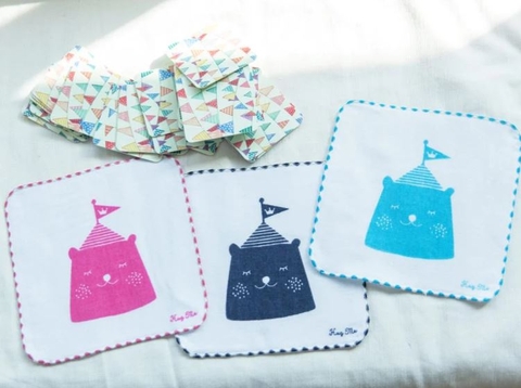 Khăn gạt lau mặt cho bé hình ngôi nhà hiệu Orunet 100% organic cotton - Imabari Towel MS: HW0819