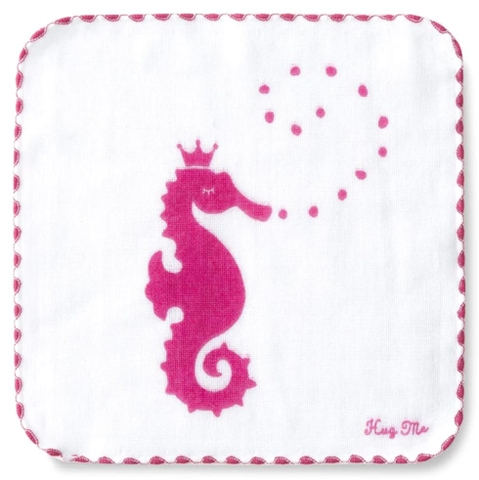 Khăn tay gạc hình cá ngựa 20x20cm hiệu Orunet MS: HW0818