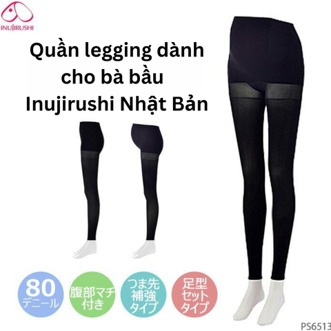 Quần legging dành cho bà bầu cỡ M-L/L-LL PS6513 Inujirushi Nhật Bản