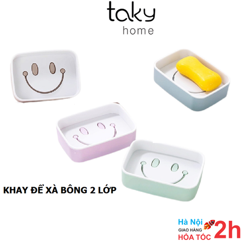 Khay Nhựa Để Bánh Xà Phòng - Loại 2 Lớp Giúp Bánh Xà Bông Luôn Khô Ráo Và Sạch Sẽ - TakyHome  4036