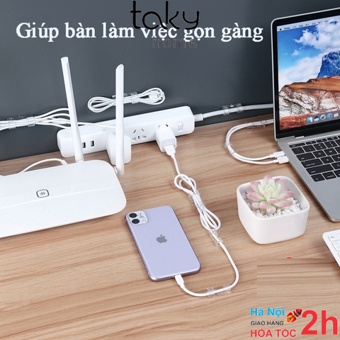 Nút Nhựa - Nẹp Dán Tường Giữ Dây - Kẹp Dán Tường Cố Định Dây Điện, Dây Mạng, Các Loại Dây Máy Tính, Dây Mạng - TakyHome 5733