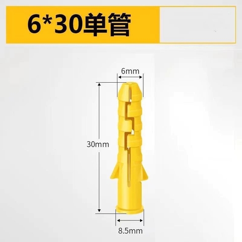 Set 10 Nở Nhựa màu Vàng 6  - Giá Rẻ , Nở Đóng Tường Chắc Chắn, Chống Gỉ - TakyHome  5080 Nở Vàng phi 6 mm