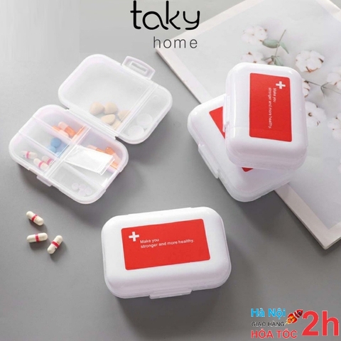 Hộp Chia Thuốc 8 Ngăn Mang Đi Du Lịch, Tiện Dụng, Nhỏ Gọn, Chắc Chắn, Giá Rẻ, Nhựa An Toàn Môi Trường, Taky Home 7123