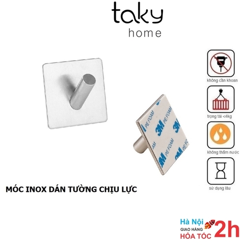 Móc Inox Treo Đồ Dùng Khu Bếp, Nhà Tắm, Móc Dán Tường Chịu Lực, Móc Treo Quần Áo, Móc Treo Siêu Chắc Chắn, TakyHome 2009