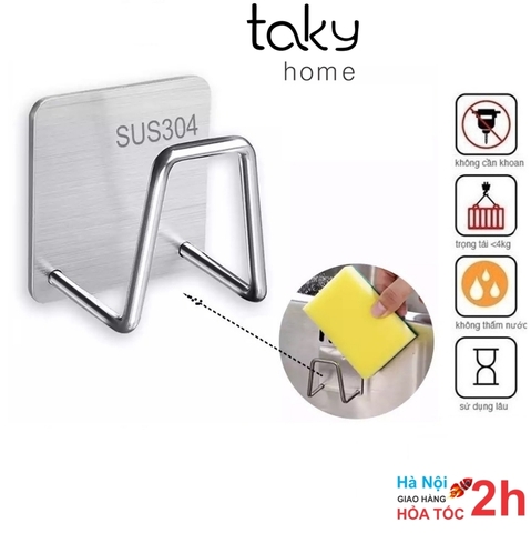 Móc Inox Đa Năng, Giá Treo Vung Nồi Dán Tường, Treo Miếng Cọ Rửa Bát, Nồi, Xoong Chảo, Tiện Dụng Nhà Bếp. TakyHome 2010