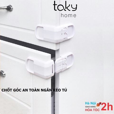 Chốt Góc Khóa Tủ Kéo, Chốt Khóa Bảo Vệ An Toàn Cho Bé - Khóa Chốt An Toàn Tủ, Tiện Dụng Trong Gia Đình - Taky Home 3109