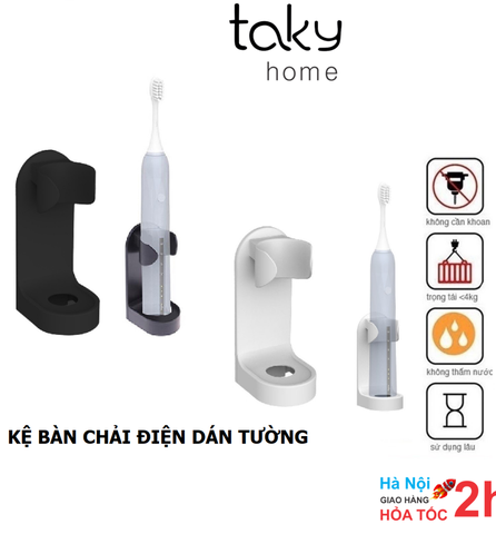 Kệ Dán Tường Để Bàn Chải Điện Đánh Răng, Luôn Khô Ráo, Sạch Sẽ, Phù Hợp Với Phòng Tắm Hiện Đại, Taky Home 4020
