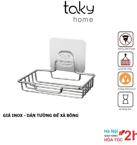 Giá Inox Để Xà Bông Dán Tường Phòng Tắm - Khô Ráo - Tiện Dụng - Sang Trọng - Taky Home 4039
