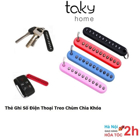 Thẻ Ghi Số Điện Thoại Treo Cùng Chìa Khóa Xe Máy, Ô tô Chống Thất Lạc Khóa, Tiện Dụng, An Toàn - TakyHome 5040