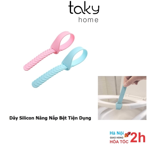 2 Dây Silicon Lật Nhấc Nắp Bệt Bồn Cầu - Bảo Đảm Vệ Sinh Cho Gia Đình, Sản Phẩm Tiện Dụng Cho Nhà Tắm TakyHome 5214Set2