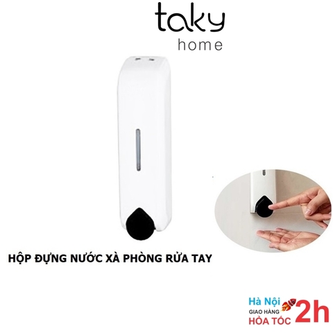 Hộp Đựng Nước Xà Phòng Rửa Tay Treo Tường Cao Cấp, Nút Bấm Nhẹ, Êm Ái, Kiểu Dáng Đẹp, TakyHome 5410